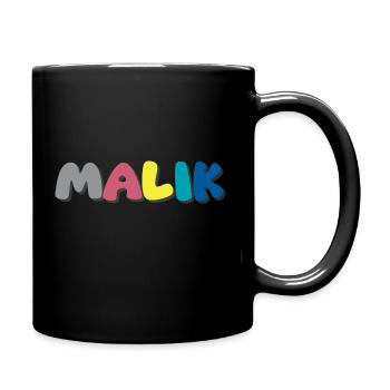Name - Malik - Tasse einfarbig - Schwarz - Rechts