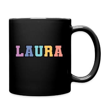 Name - Laura - Tasse einfarbig - Schwarz - Rechts