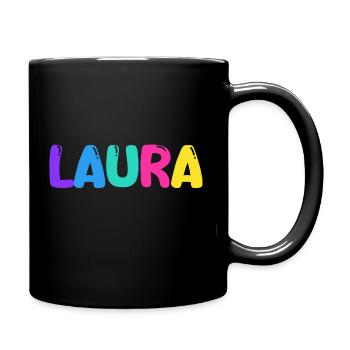 Name - Laura - Tasse einfarbig - Schwarz - Rechts