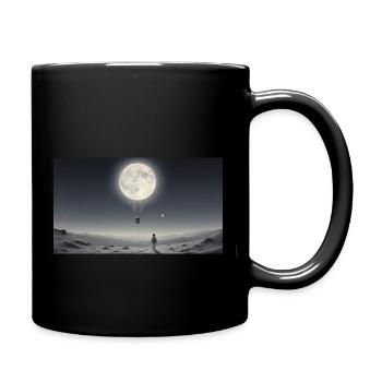 Ballon sur la lune - Mug uni - noir - Droite