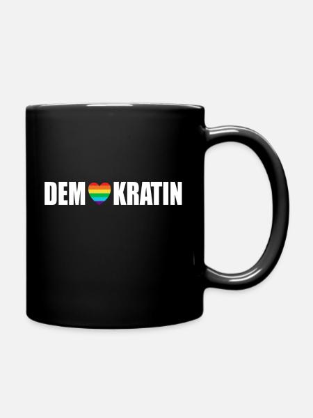 Demokratin Demonstration gegen rechts Demokratie - Tasse einfarbig - Schwarz
