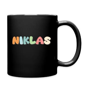 Name - Niklas - Tasse einfarbig - Schwarz - Rechts