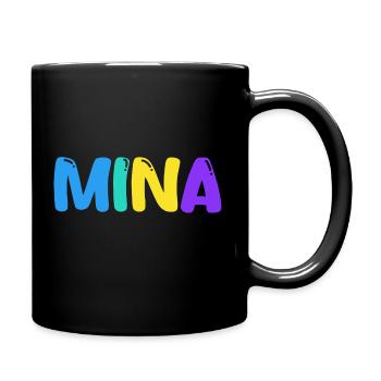 Name - Mina - Tasse einfarbig - Schwarz - Rechts