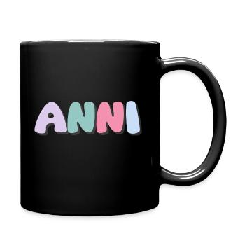 Name - Anni - Tasse einfarbig - Schwarz - Rechts