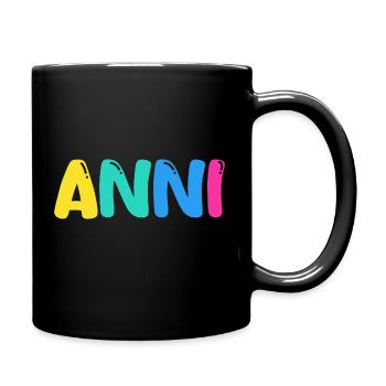 Name - Anni - Tasse einfarbig - Schwarz - Rechts