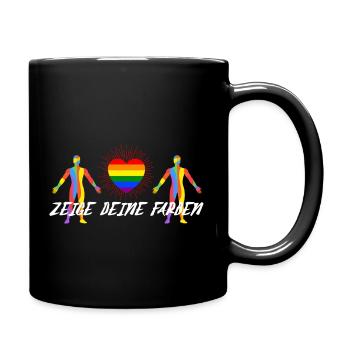 Zeige deine Farben - Tasse einfarbig - Schwarz - Rechts