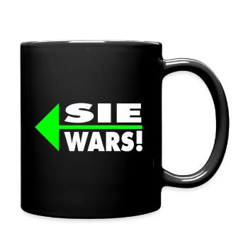 Sie wars! Partner- oder Partyshirt - Tasse einfarbig - Schwarz - Rechts
