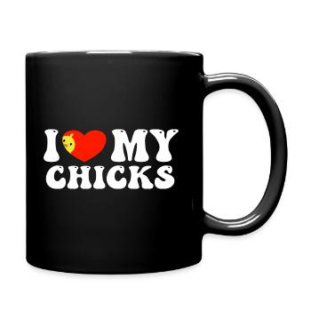 I love My Chicks - Full Colour Mug - black - Right