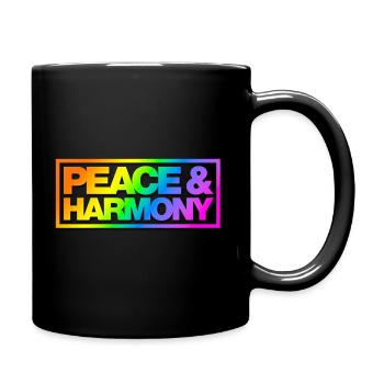 Typo Peace Harmony Kontur Rainbow Shadow - Tasse einfarbig - Schwarz - Rechts