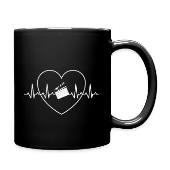 Cameraman Heartbeat Gift - Full Colour Mug - black - Right