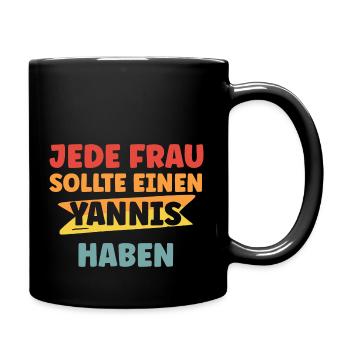 Jede Frau sollte einen Yannis haben - Tasse einfarbig - Schwarz - Rechts