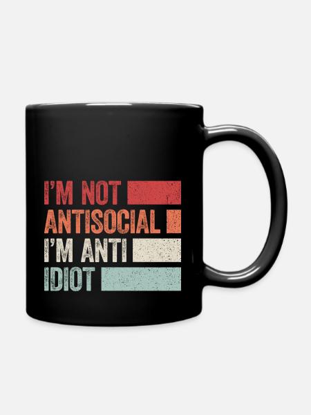 Sarkastisch introvertiert - Tasse einfarbig - Schwarz
