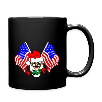 Weihnachtsmann-Flaggen USA X-MAS - Tasse einfarbig - Schwarz - Rechts