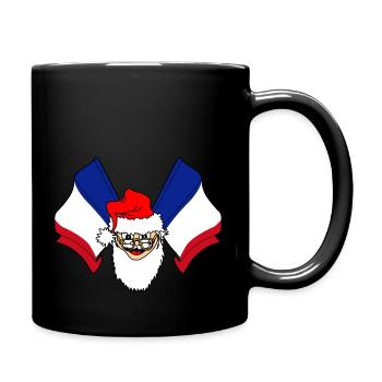Drapeau de la France avec le Père Noël - Mug uni - noir - Droite