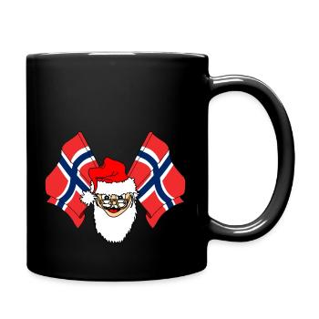 Père Noël avec drapeau Norvège - Mug uni - noir - Droite