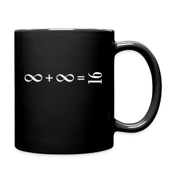 unendlich + unendlich ist 16 - Tasse einfarbig - Schwarz - Rechts