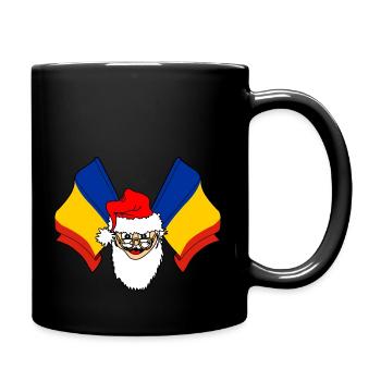 Santa Claus flag Romania - Full Colour Mug - black - Right