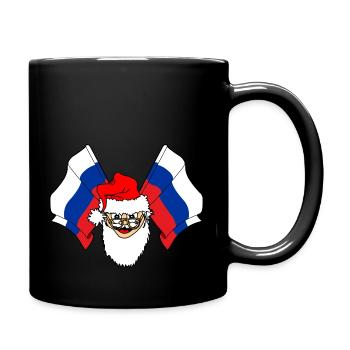Weihnachtsmann Flagge Russland - Tasse einfarbig - Schwarz - Rechts