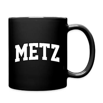 Metz-Logo: Kollegiales Design mit elegantem und elegantem Stil - Tasse einfarbig - Schwarz - Rechts