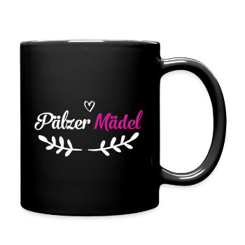 Pälzer Mädel - Pfälzer Mädel - Pfalzgirl Pfälzerin - Tasse einfarbig - Schwarz - Rechts