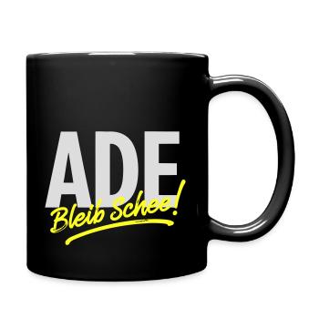 Frankenwaldshirts - Ade bleib schee! - Tasse einfarbig - Schwarz - Rechts