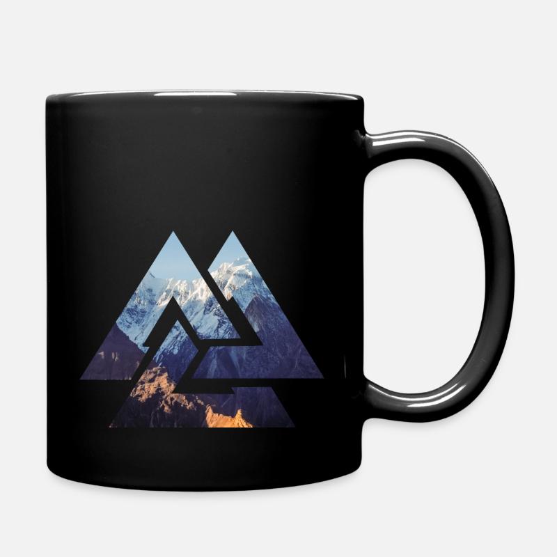 Wikinger Berge Valknut Natur Berg - Tasse einfarbig - Schwarz