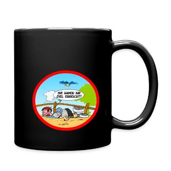 Ziel erreicht - Tasse einfarbig - Schwarz - Rechts