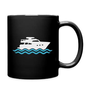 Yacht Silhouette Bateau à moteur - Mug uni - noir - Droite