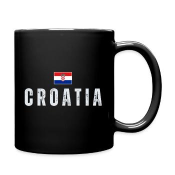 Drapeau croate, j’adore la Croatie - Mug uni - noir - Droite