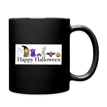 Humorvolle Halloween-Monster und Geister - Tasse einfarbig - Schwarz - Rechts