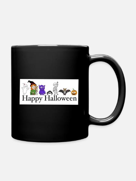 Humorous Halloween Monsters and Ghosts - Full Colour Mug - black