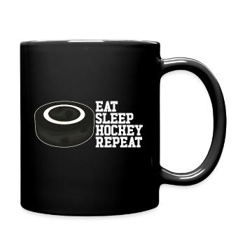 Mangez, dormez, hockey, répétez le hockey masculin - Mug uni - noir - Droite
