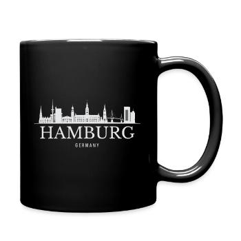 Hambourg Skyline, Hambourg Allemagne - Mug uni - noir - Droite