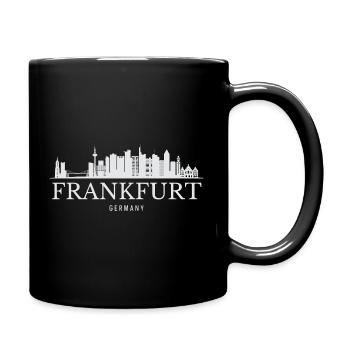 Frankfurter Skyline, Frankfurt Deutschland - Tasse einfarbig - Schwarz - Rechts
