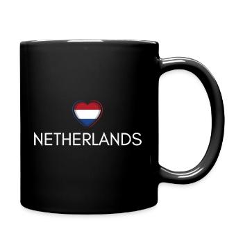 Cœur avec drapeau des Pays-Bas - Mug uni - noir - Droite