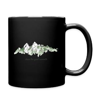 Mountain Watercolor Design – Tranquility of the Peaks - Full Colour Mug - black - Right