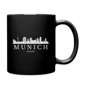 Münchner Skyline, München, Deutschland - Tasse einfarbig - Schwarz - Rechts