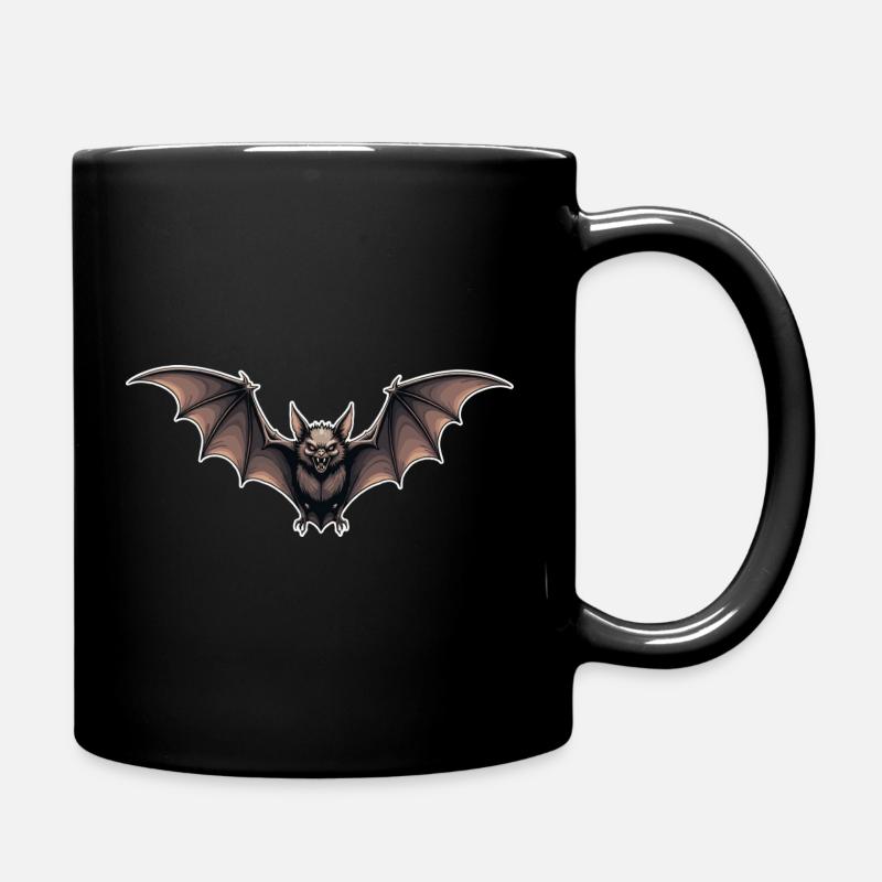 Bat Night Flight Emblem - Full Colour Mug - black