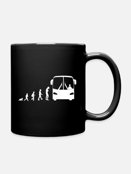 Evolution vom Baby zum Busfahrer - Tasse einfarbig - Schwarz