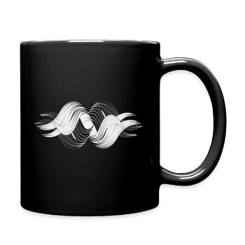 Abstrakte Formen – Dynamisches Schwarz-Weiß Design - Tasse einfarbig - Schwarz - Rechts