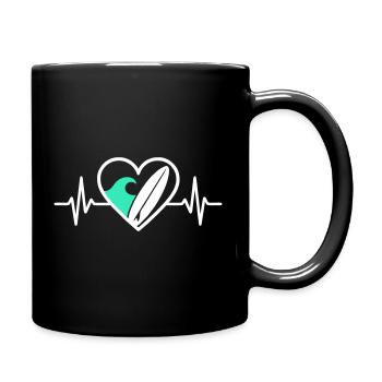 Surf Heart Surf Wave Ocean Sommer - Tasse einfarbig - Schwarz - Rechts