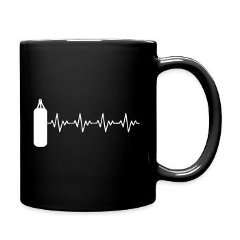 Boxer_2_EKG_weiss - Tasse einfarbig - Schwarz - Rechts