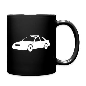 US Police Car Auto Silhouette Vektor - Tasse einfarbig - Schwarz - Rechts
