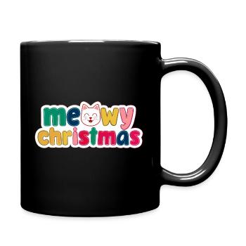 Cat Christmas - Meowy Christmas - Full Colour Mug - black - Right
