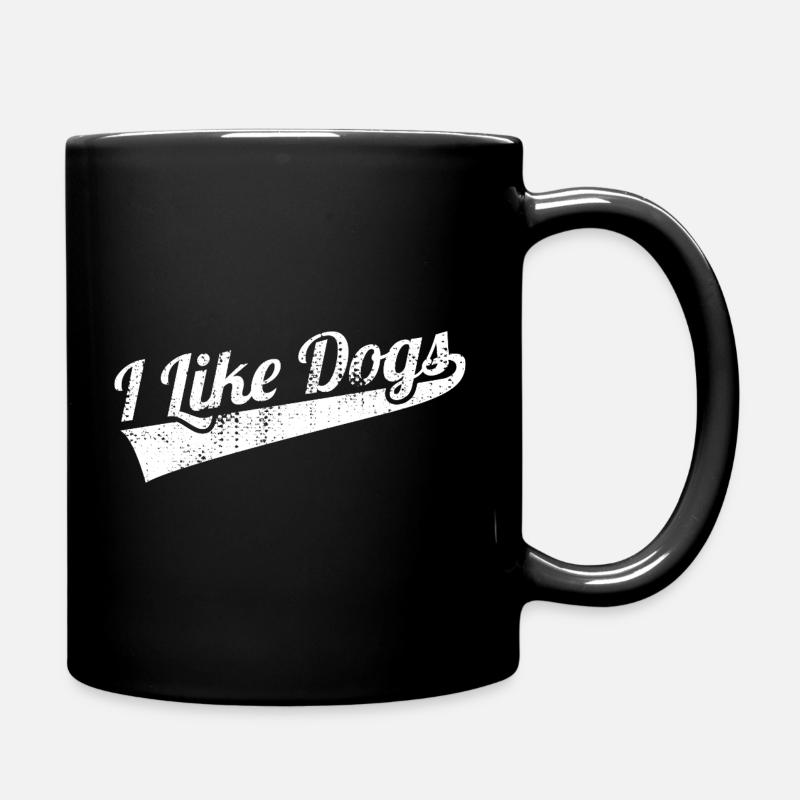 Ich mag Hunde - Tasse einfarbig - Schwarz