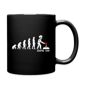Game On Evolution: Gaming Button Gamer Nerd - Tasse einfarbig - Schwarz - Rechts