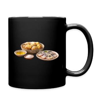 Ofenkartoffeln mit Olija und Selödka - Tasse einfarbig - Schwarz - Rechts