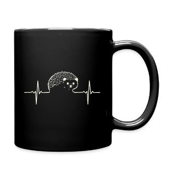 Ligne ECG Heartbeat Hedgehog - Mug uni - noir - Droite