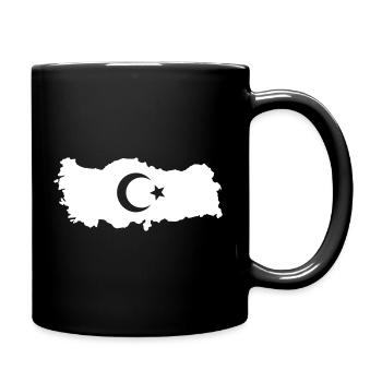 Contour of Turkey with Crescent Moon Star - Full Colour Mug - black - Right
