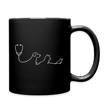 Tierarzt Tiermediziner - Tasse einfarbig - Schwarz - Rechts